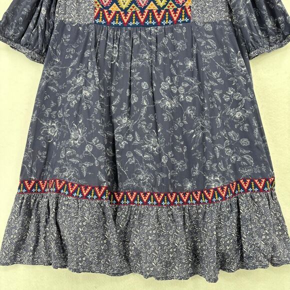 Sundance Talulah Tiered Dress Size L Bohemian Floral Aztec Embroidered Western - Picture 8 of 13